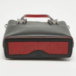 Pre Owned Christian Louboutin Black Leather Mini N/S Cabata Tote