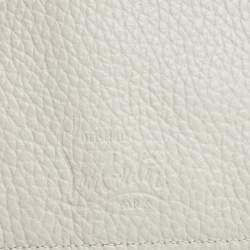 Pre Owned Christian Louboutin White Leather Kios Card Holder