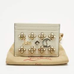 Pre Owned Christian Louboutin White Leather Kios Card Holder