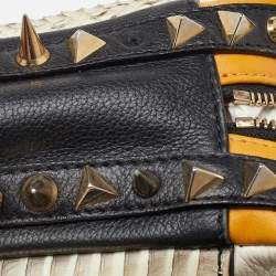 Pre Owned Christian Louboutin Tricolor Python and Leather Medium Roxanne Shoulder Bag