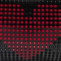 Pre Owned Christian Louboutin Black/Red Patent Leather Loubiposh Valentine Spike Chain Clutch