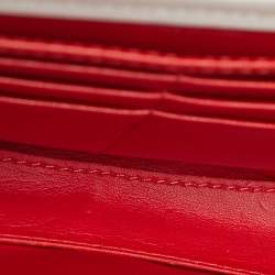 Pre Owned Christian Louboutin White Leather Rubylou Love Flap Shoulder Bag