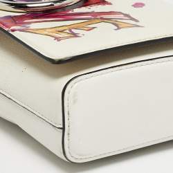 Pre Owned Christian Louboutin White Leather Rubylou Love Flap Shoulder Bag