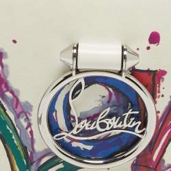 Pre Owned Christian Louboutin White Leather Rubylou Love Flap Shoulder Bag