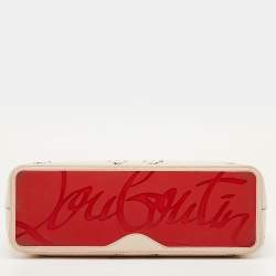 Pre Owned حقيبة تسوق كريستيان لوبوتان كاباتا جلد بيج صغيرة مثقبة بمسامير