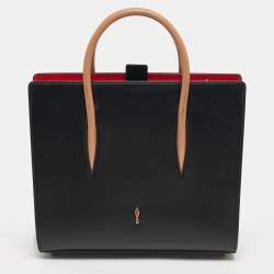 مملوكة مسبقًا Christian Louboutin Paloma Medium Black/Beige Leopard Print Patent and Leather Tote