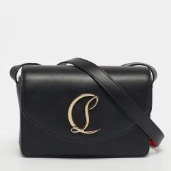 مملوكة مسبقًا Christian Louboutin Loubi54 Small Black Leather Shoulder Bag