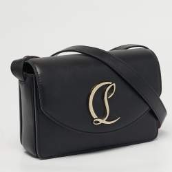 مملوكة مسبقًا Christian Louboutin Loubi54 Small Black Leather Shoulder Bag