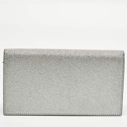 مملوكة مسبقًا حقيبة كلاتش كريستيان لوبوتان لوبي 54 جلد فضية براقة