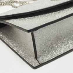 مملوكة مسبقًا حقيبة كلاتش كريستيان لوبوتان لوبي 54 جلد فضية براقة