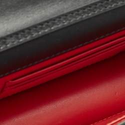 مملوكة مسبقًا حقيبة كلاتش كريستيان لوبوتان لوبي 54 جلد فضية براقة