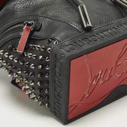 Pre Owned Christian Louboutin Spike Explorafunk Small Black Leather Backpack