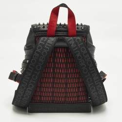 Pre Owned Christian Louboutin Spike Explorafunk Small Black Leather Backpack