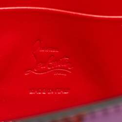 Pre Owned Christian Louboutin Loubi54 Purple Snake Print Satin Clutch Bag