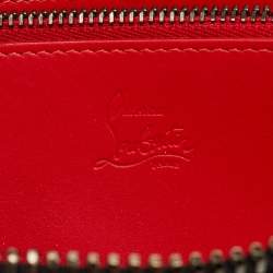 مملوكة مسبقًا محفظة كريستيان لوبوتان بانيتون مرصعة جلد داكن رمادي بسحاب ملتف