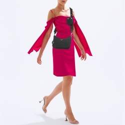 Pre Owned Christian Louboutin Loubila Black Signature Embossed Leather Shoulder Bag