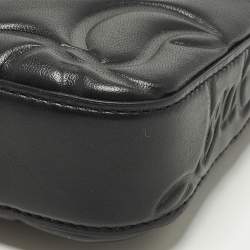 Pre Owned Christian Louboutin Loubila Black Signature Embossed Leather Shoulder Bag