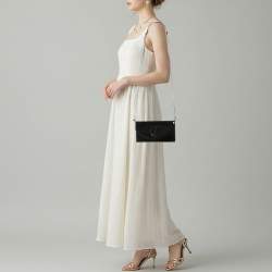 مملوكة مسبقًا Christian Louboutin Loubi54 Black Patent Leather Wallet On Chain