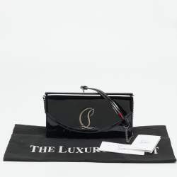 مملوكة مسبقًا Christian Louboutin Loubi54 Black Patent Leather Wallet On Chain