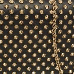 Pre Owned حقيبة كتف كريستيان لوبوتان بالوما مرصعة بنقشة جلد الفهد الأسود وبراءة واكسسوارات جلدية