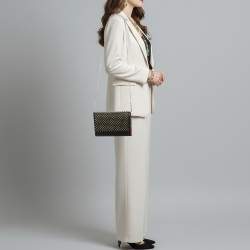 Pre Owned حقيبة كتف كريستيان لوبوتان بالوما مرصعة بنقشة جلد الفهد الأسود وبراءة واكسسوارات جلدية