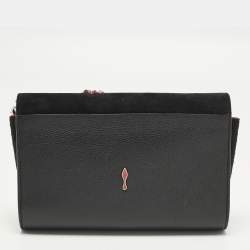 مملوكة مسبقًا حقيبة كلتش كريستيان لوبوتان بالوما لوف جلد مزخرف وسويدي م ع سلسلة