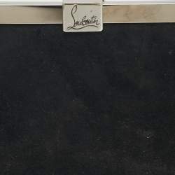 Pre Owned حقيبة كلتش كريستيان لوبوتان بالميت سوداء شامواه بسلسلة