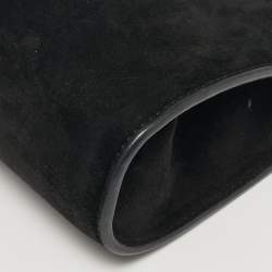 Pre Owned حقيبة كلتش كريستيان لوبوتان بالميت سوداء شامواه بسلسلة