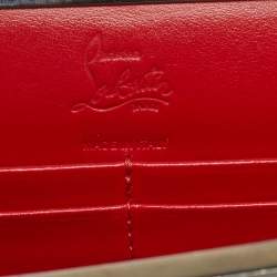 Pre Owned حقيبة كلتش كريستيان لوبوتان بالميت سوداء شامواه بسلسلة