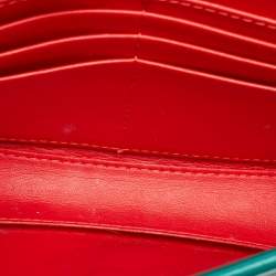 مملوكة مسبقًا حقيبة كلتش كريستيان لوبوتان روبي لو جلد أخضر و شامواه