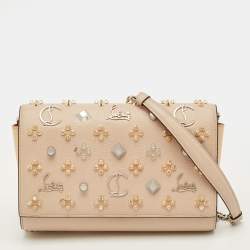 مملوكة مسبقًا Christian Louboutin Paloma Embellished Leather and Patent Leather Chain Clutch