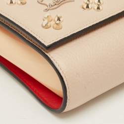 Pre Owned حقيبة كلاتش كريستيان لوبوتان سلسلة بالوما مطرزة جلد وجلاد لامع