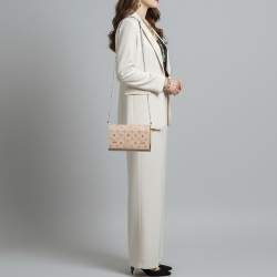 Pre Owned حقيبة كلاتش كريستيان لوبوتان سلسلة بالوما مطرزة جلد وجلاد لامع