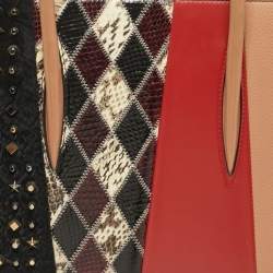 Pre Owned Christian Louboutin Paloma Medium Multicolor Mixed Leather Tote