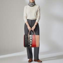 Pre Owned Christian Louboutin Paloma Medium Multicolor Mixed Leather Tote