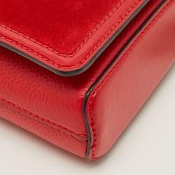 مملوكة مسبقًا حقيبة كلتش كريستيان لوبوتان روبيلو جلد أحمر وسويدي