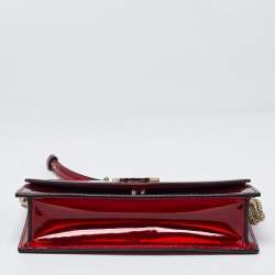 Pre Owned Christian Louboutin Loubi54 Small Red Patent Leather Clutch