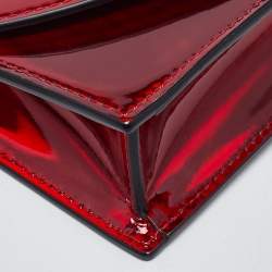 Pre Owned Christian Louboutin Loubi54 Small Red Patent Leather Clutch