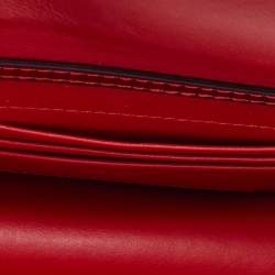 Pre Owned Christian Louboutin Loubi54 Small Red Patent Leather Clutch