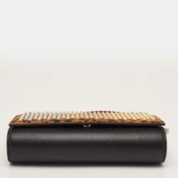 مملوكة مسبقًا Christian Louboutin Paloma Brown/Black Leopard Print Suede and Leather Chain Clutch