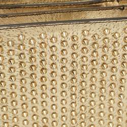 مملوكة مسبقًا حقيبة كتف كريستيان لوبوتان سلسلة تريلوبي جلد منقوشة ذهبية