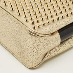 مملوكة مسبقًا حقيبة كتف كريستيان لوبوتان سلسلة تريلوبي جلد منقوشة ذهبية