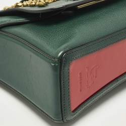 مملوكة مسبقًا Christian Louboutin Rubylou Crystals Green Leather Flap Bag