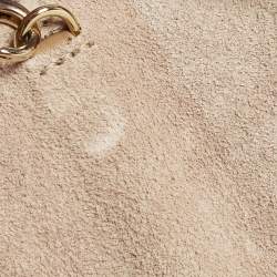 Pre Owned Christian Louboutin Riviera Beige Patent Leather Chain Clutch