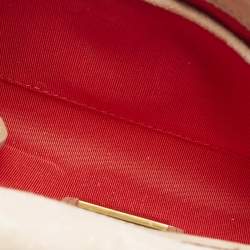 Pre Owned Christian Louboutin Riviera Beige Patent Leather Chain Clutch