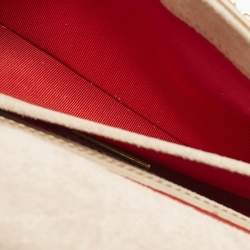 Pre Owned Christian Louboutin Riviera Beige Patent Leather Chain Clutch