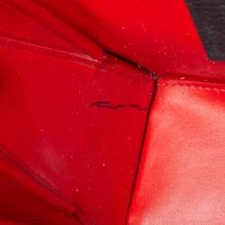 مملوكة مسبقًا حقيبة يد كريستيان لوبوتان بالوما مسامير جلد سوداء/حمراء صغيرة