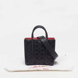 مملوكة مسبقًا حقيبة يد كريستيان لوبوتان بالوما مسامير جلد سوداء/حمراء صغيرة