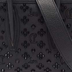 مملوكة مسبقًا حقيبة يد كريستيان لوبوتان بالوما مسامير جلد سوداء/حمراء صغيرة