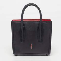 مملوكة مسبقًا حقيبة يد كريستيان لوبوتان بالوما مسامير جلد سوداء/حمراء صغيرة